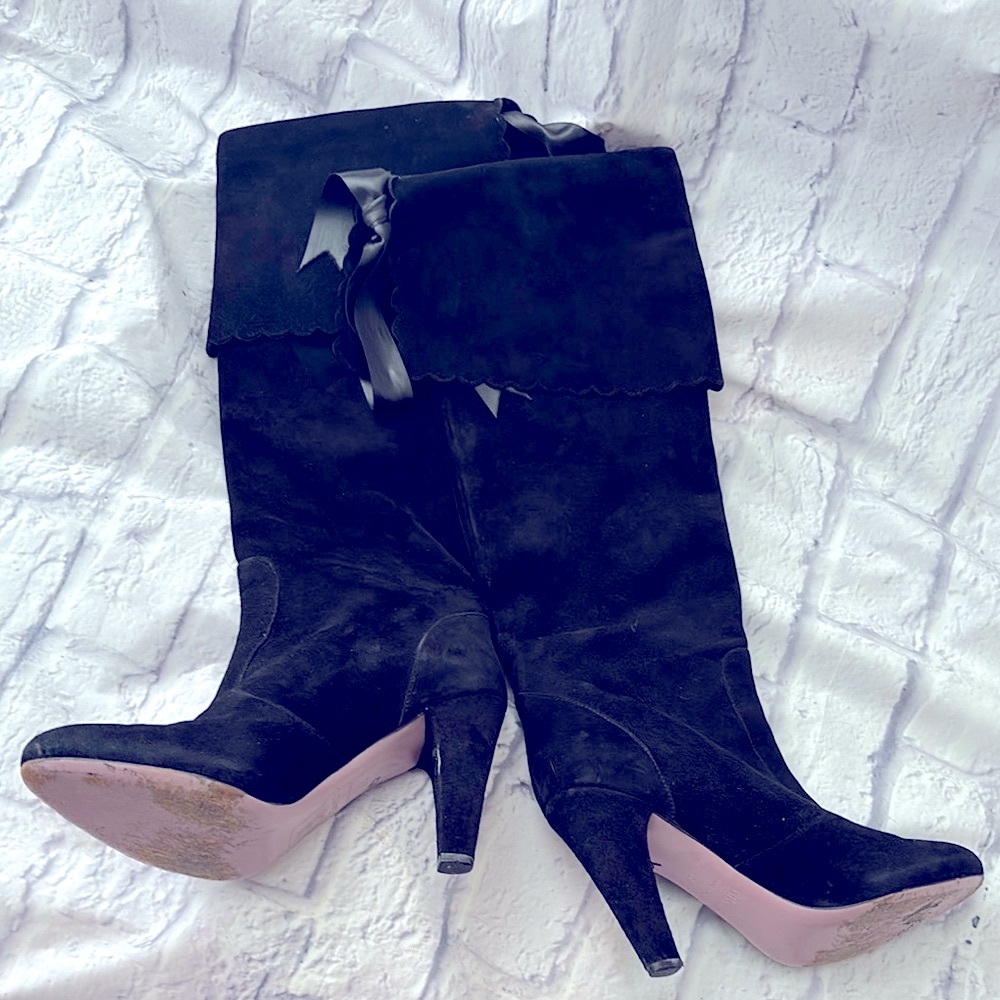 🔵RED Valentino Black Suede Women's Shoes - Picture 4 of 11
